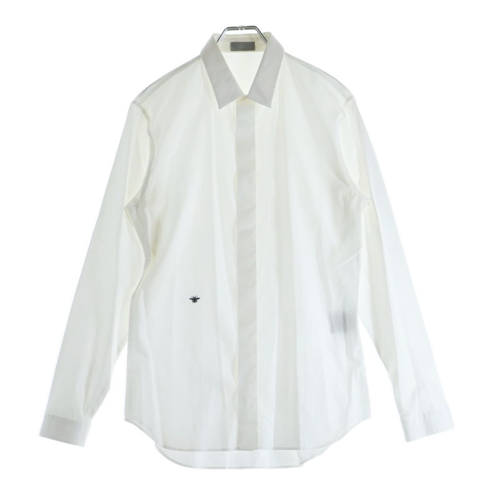 Dior Bee Embroidery Hiyo Button Long Sleeve Shirt White
