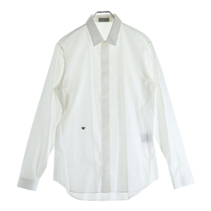 Dior Bee Embroidery Hiyo Button Long Sleeve Shirt White