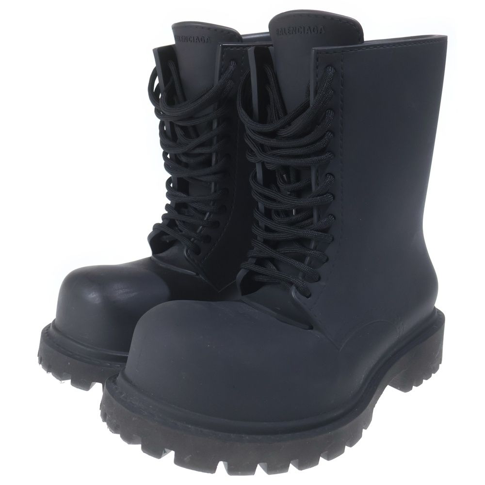 Balenciaga Steroid Boots Matelasse Up Rubber Long Black