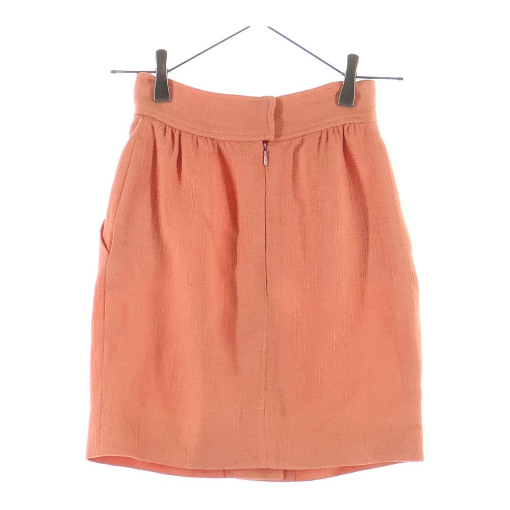 Chanel Linen Tight Mini Skirt Orange