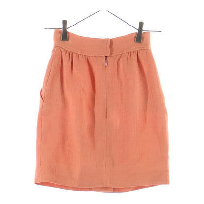 Chanel Linen Tight Mini Skirt Orange