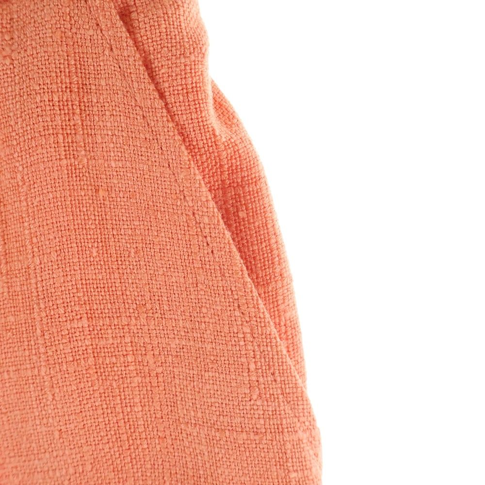 Chanel Linen Tight Mini Skirt Orange