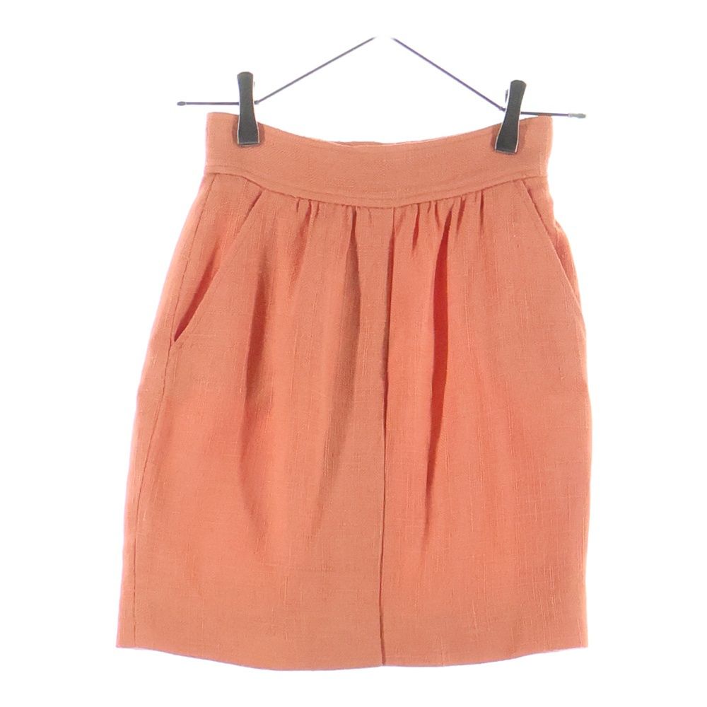 Chanel Linen Tight Mini Skirt Orange