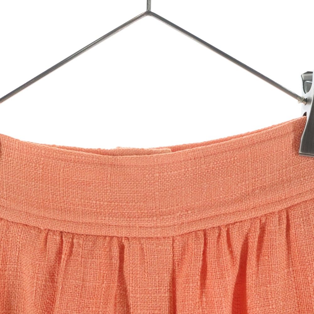 Chanel Linen Tight Mini Skirt Orange