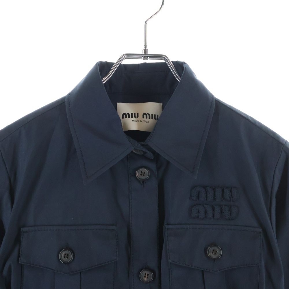 Miu Miu Cotton Shirt Dress Black 38