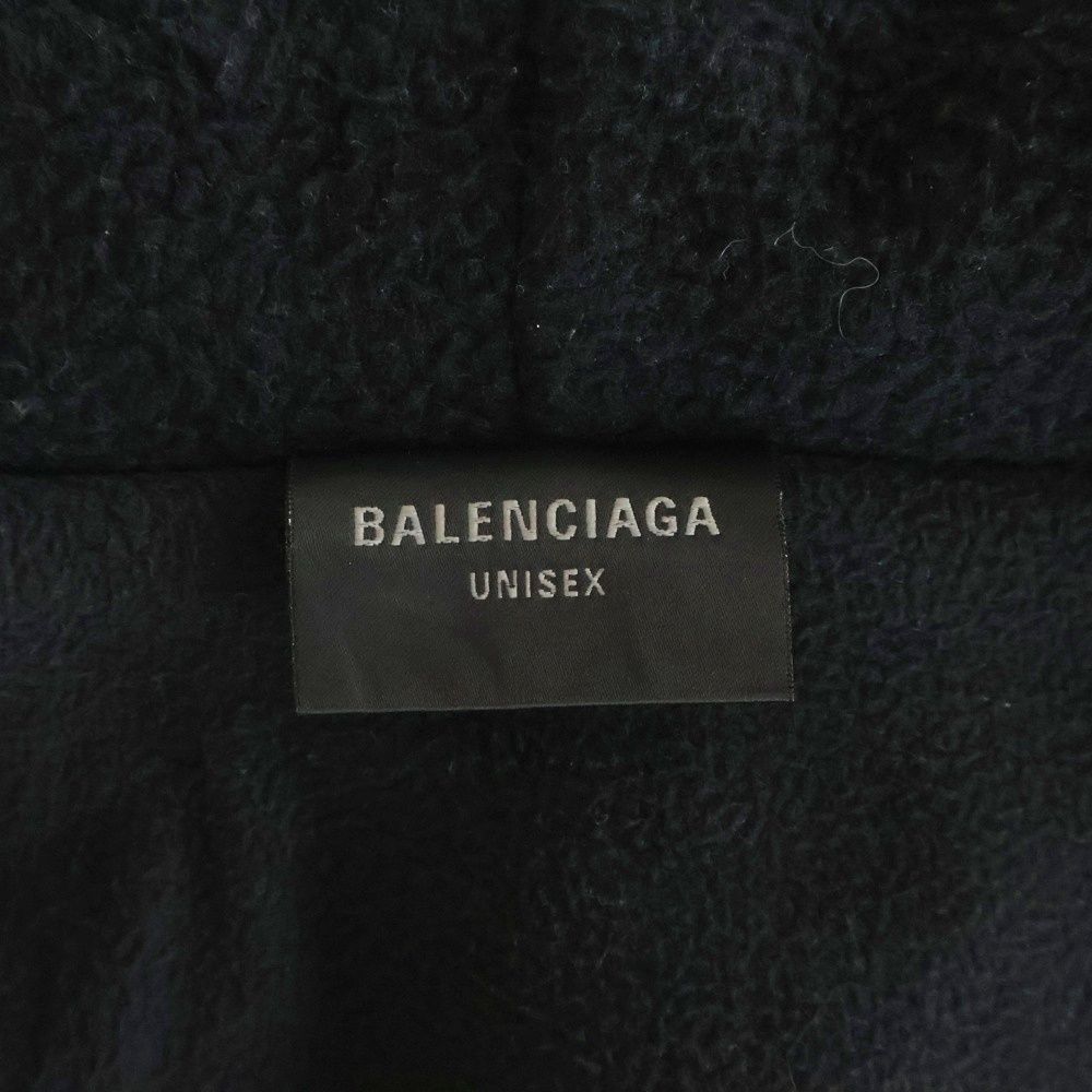 Balenciaga Zip Up Hoodie Afleece Zip Up Back Logo Jacket Black