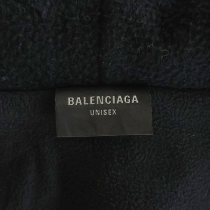 Balenciaga Zip Up Hoodie Afleece Zip Up Back Logo Jacket Black