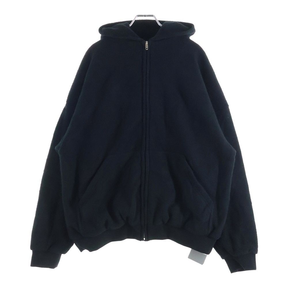 Balenciaga Zip Up Hoodie Afleece Zip Up Back Logo Jacket Black