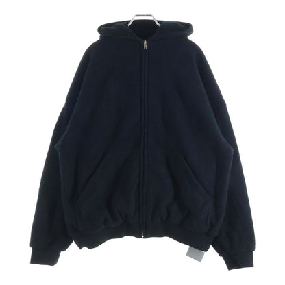 Balenciaga Zip Up Hoodie Afleece Zip Up Back Logo Jacket Black