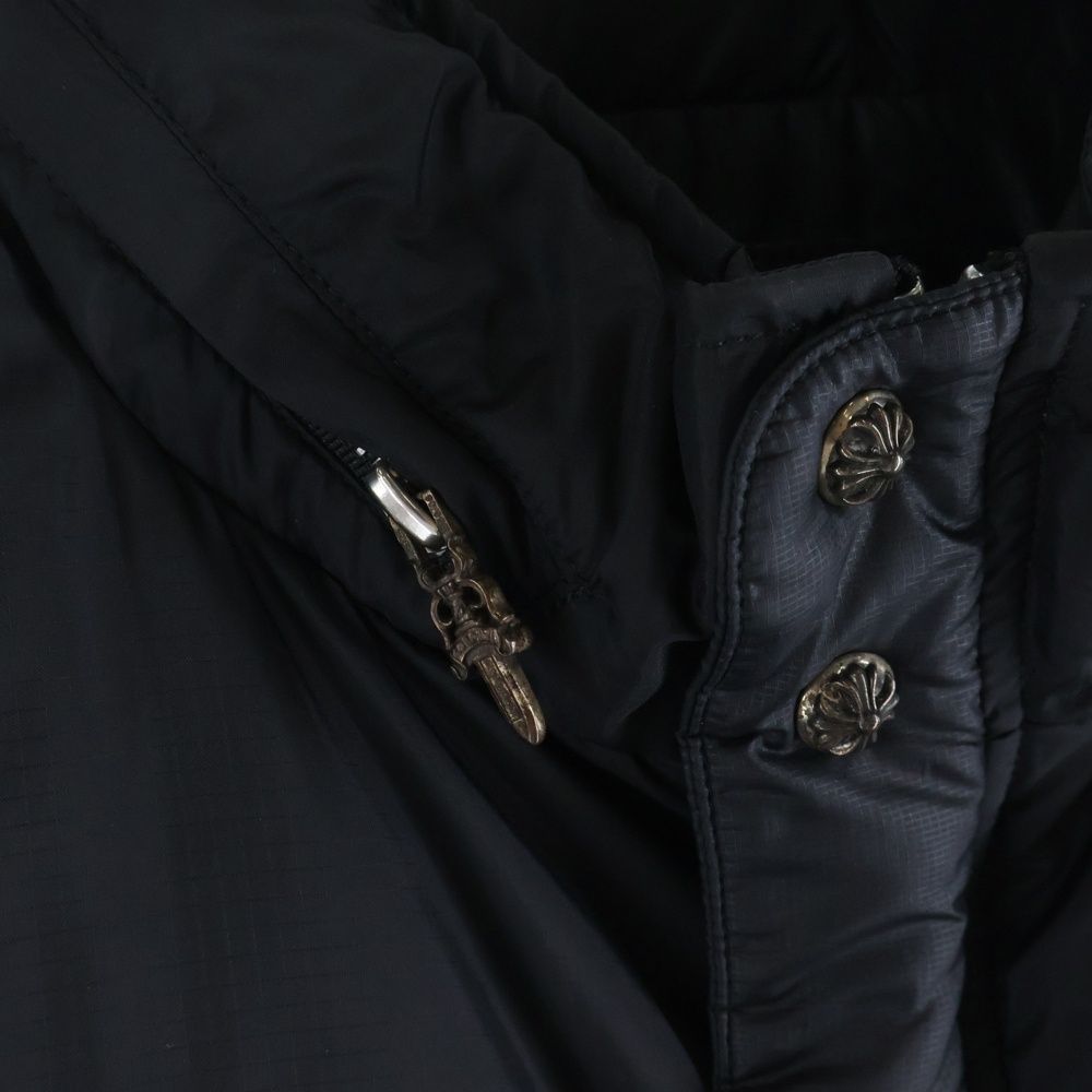 Chrome Hearts Stiff Vest Nylon Cross Ball Button Down Jacket Black