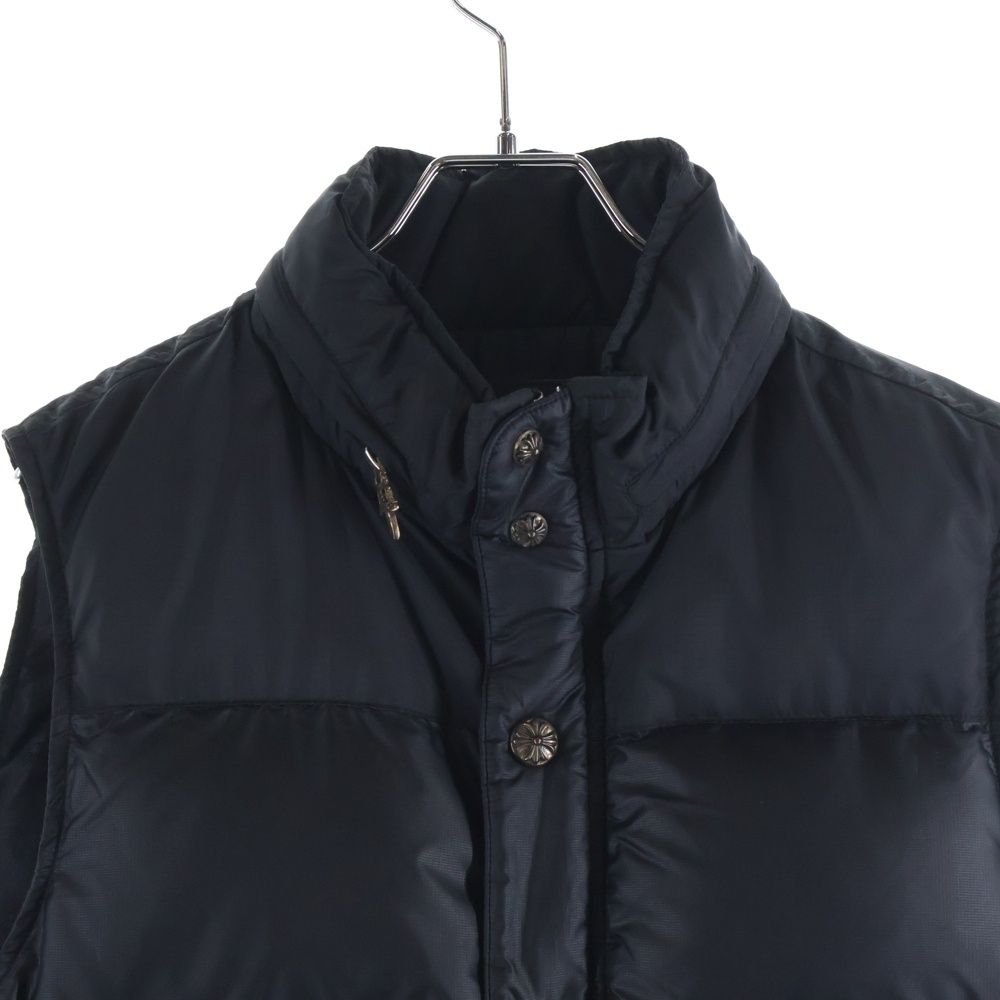 Chrome Hearts Stiff Vest Nylon Cross Ball Button Down Jacket Black
