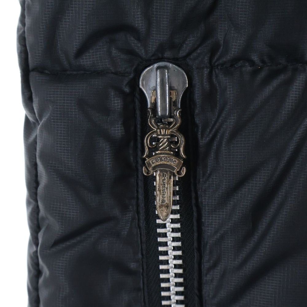 Chrome Hearts Stiff Vest Nylon Cross Ball Button Down Jacket Black