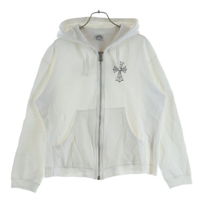 Chrome Hearts Vintage T Bar Zip Hoodie T Bar 10 Daga White