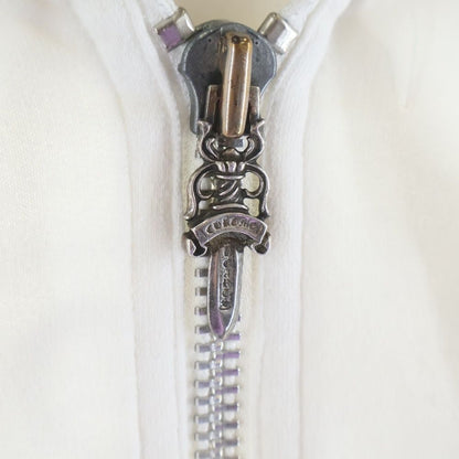 Chrome Hearts Vintage T Bar Zip Hoodie T Bar 10 Daga White
