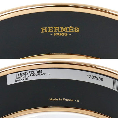 Hermes Enamel GM Jungle Camouflage Bangle Bracelet