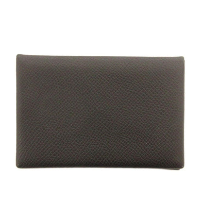 Hermes Calvi Epsom Card Case Business Holder Leather Black