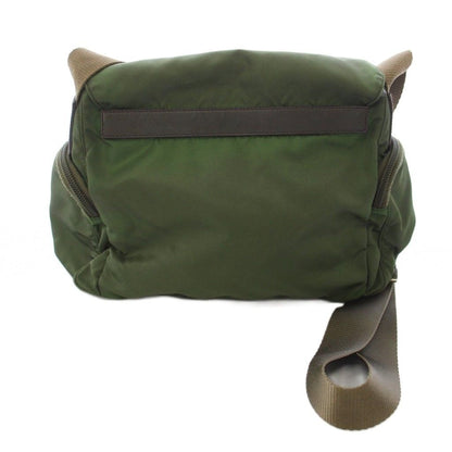 Prada Tessuto Zip Top Cross Triangle Logo Nylon Green TK OH MU Shoulder Bag