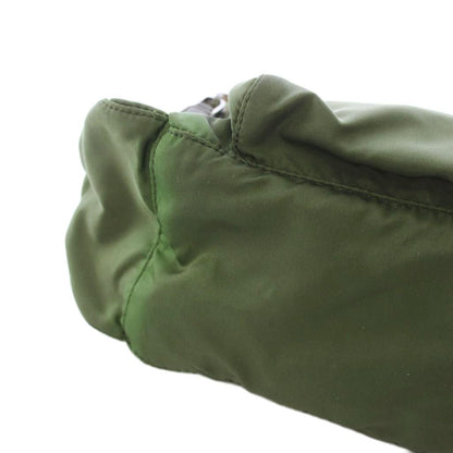 Prada Tessuto Zip Top Cross Triangle Logo Nylon Green TK OH MU Shoulder Bag