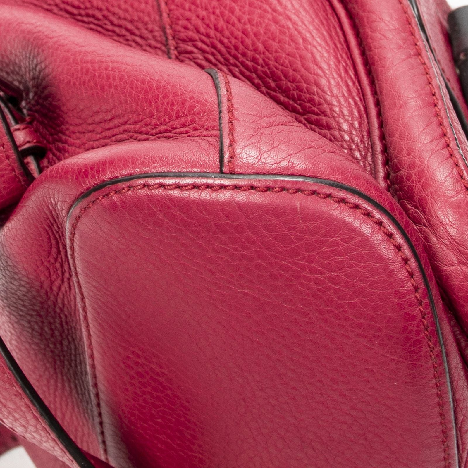 Gucci Bamboo Backpack Tassel Fuchsia Pink Gray Calfskin Leather