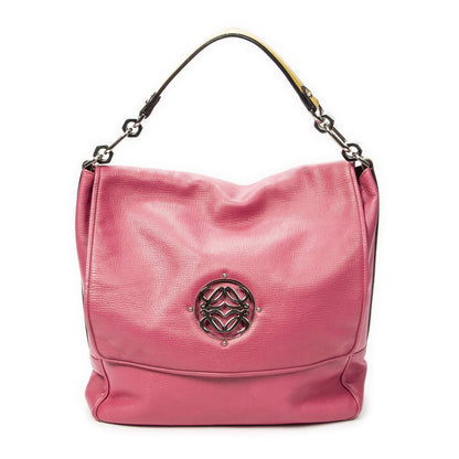 Loewe Maia Anagram Flap Top Handle Pink Gray Calfskin Leather