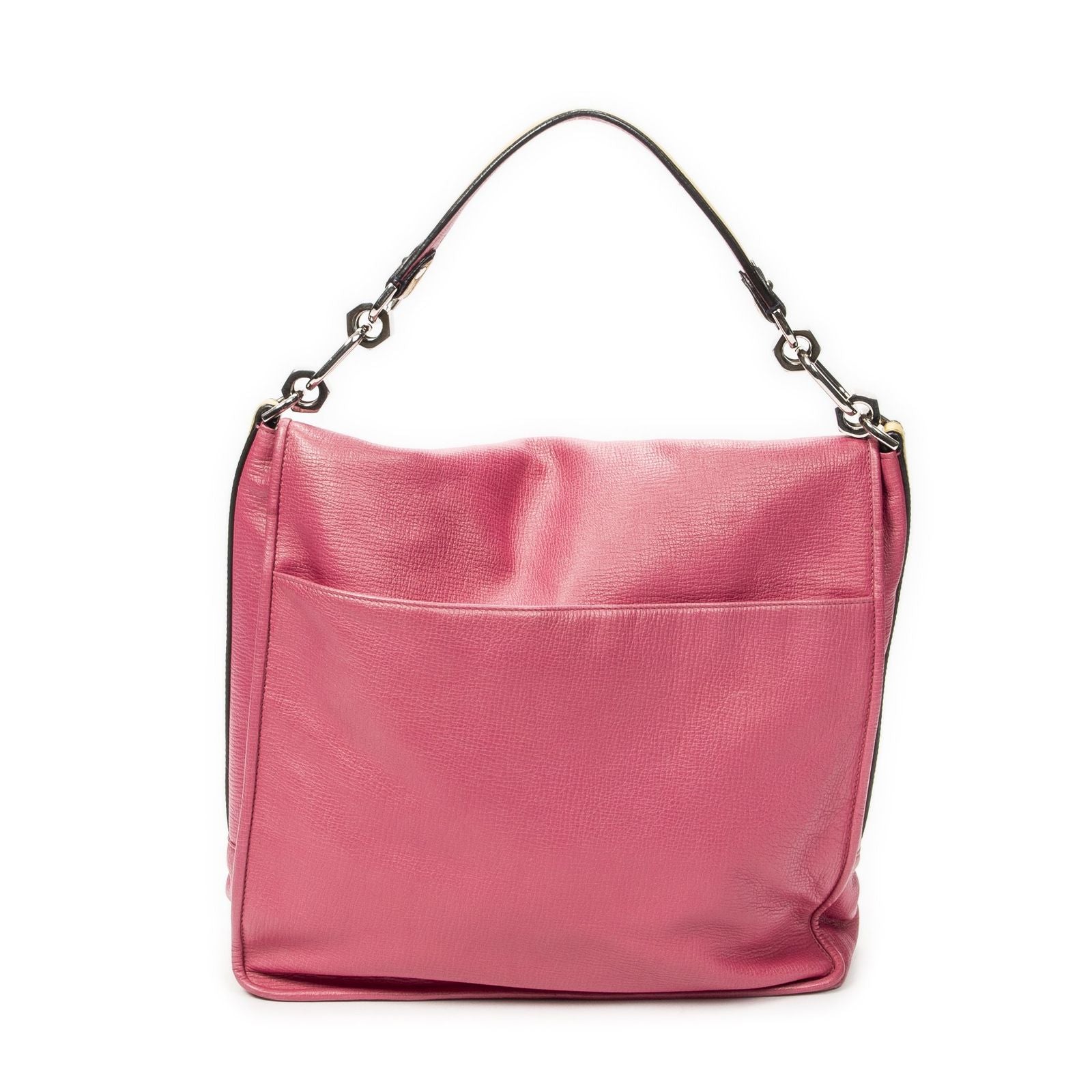 Loewe Maia Anagram Flap Top Handle Pink Gray Calfskin Leather