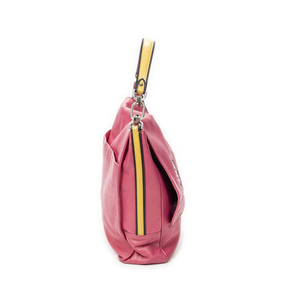 Loewe Maia Anagram Flap Top Handle Pink Gray Calfskin Leather