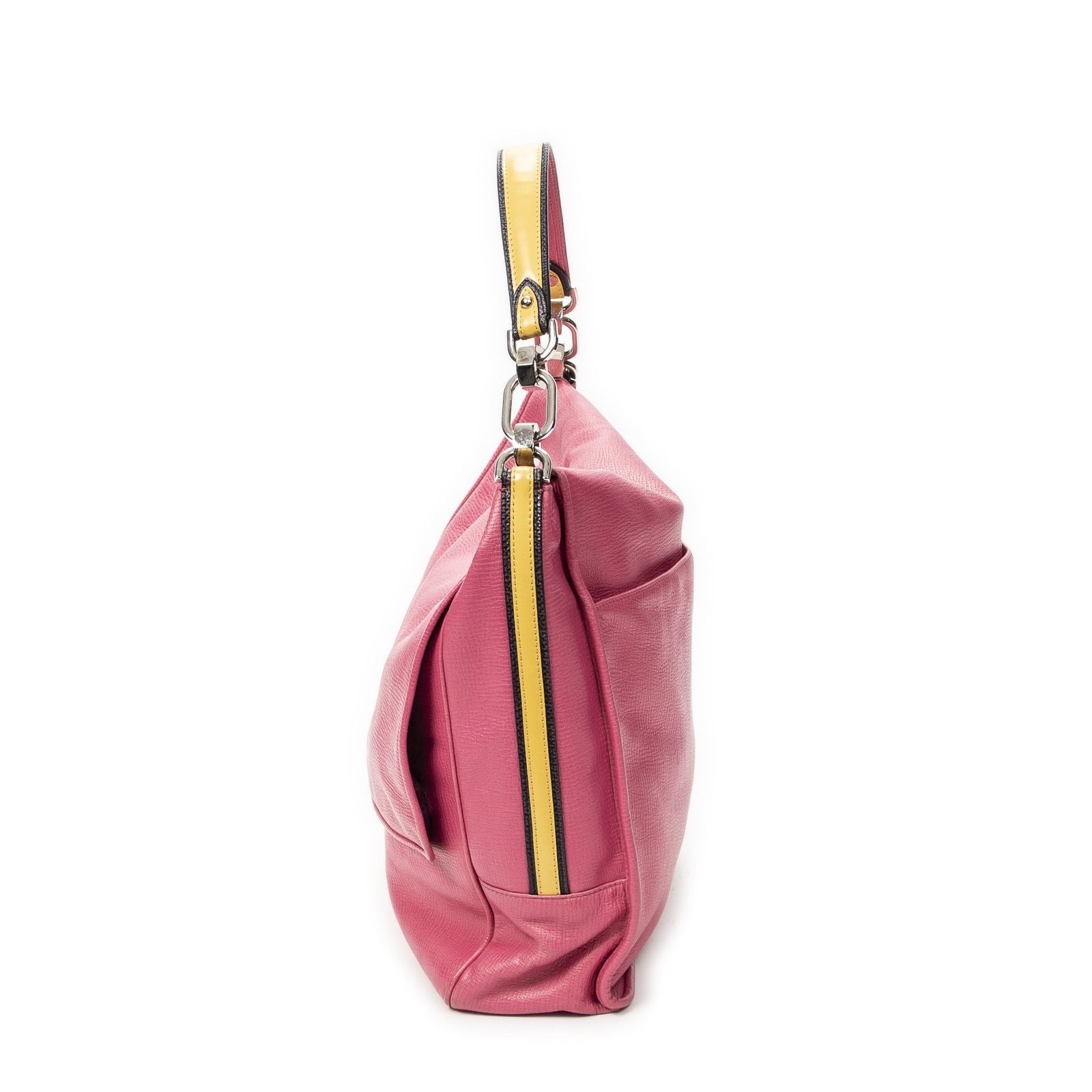 Loewe Maia Anagram Flap Top Handle Pink Gray Calfskin Leather