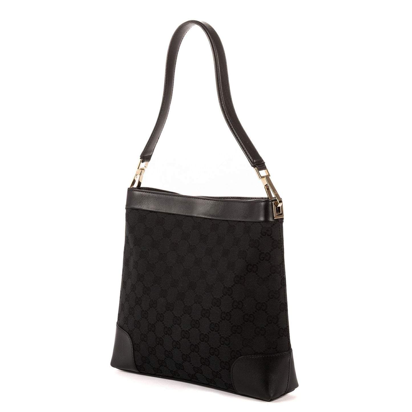Gucci Shoulder Hobo Black GG Canvas