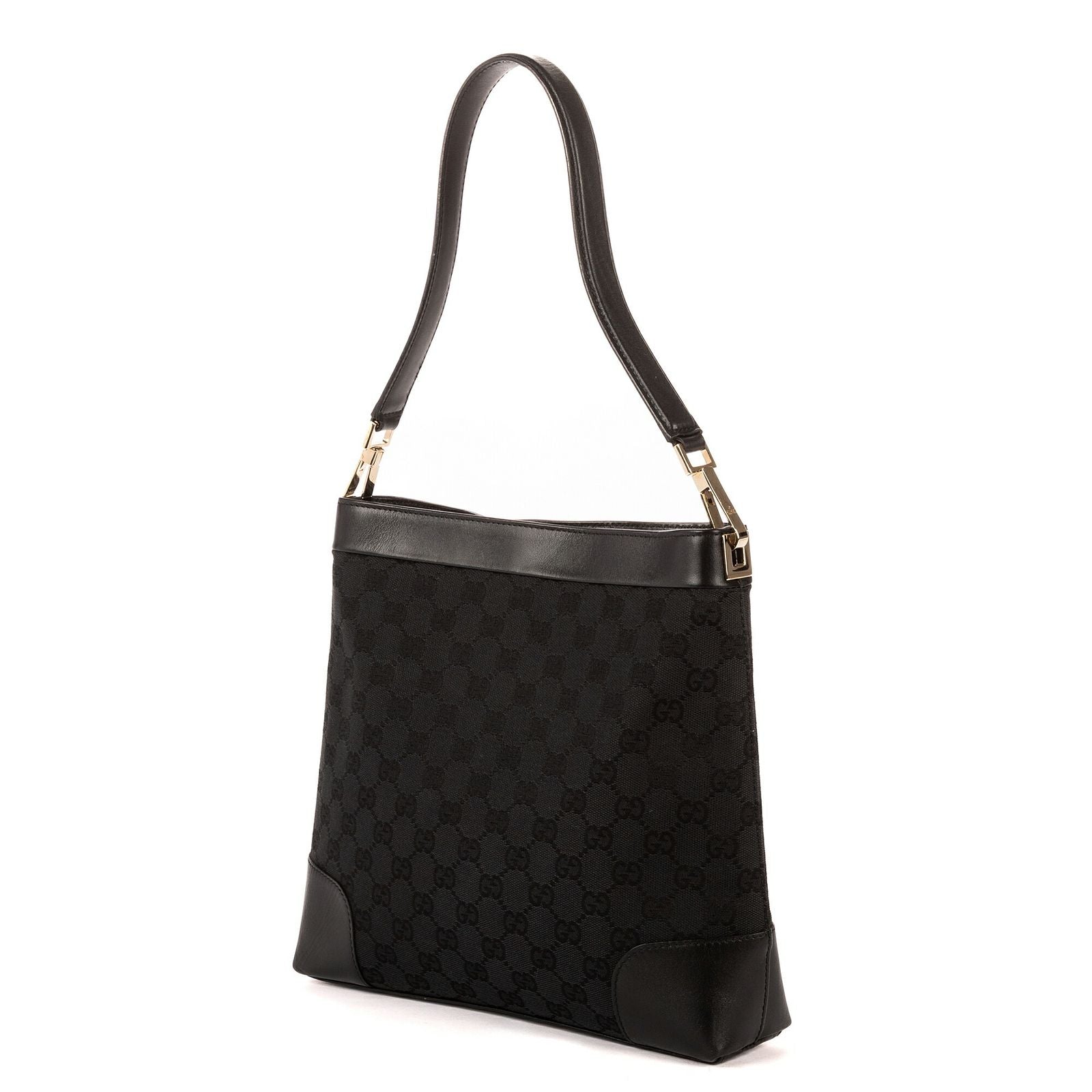 Gucci Shoulder Hobo Black GG Canvas