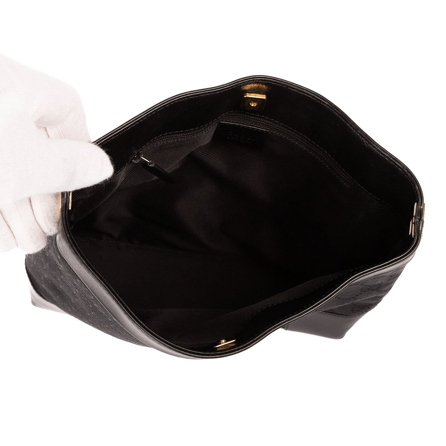 Gucci Shoulder Hobo Black GG Canvas
