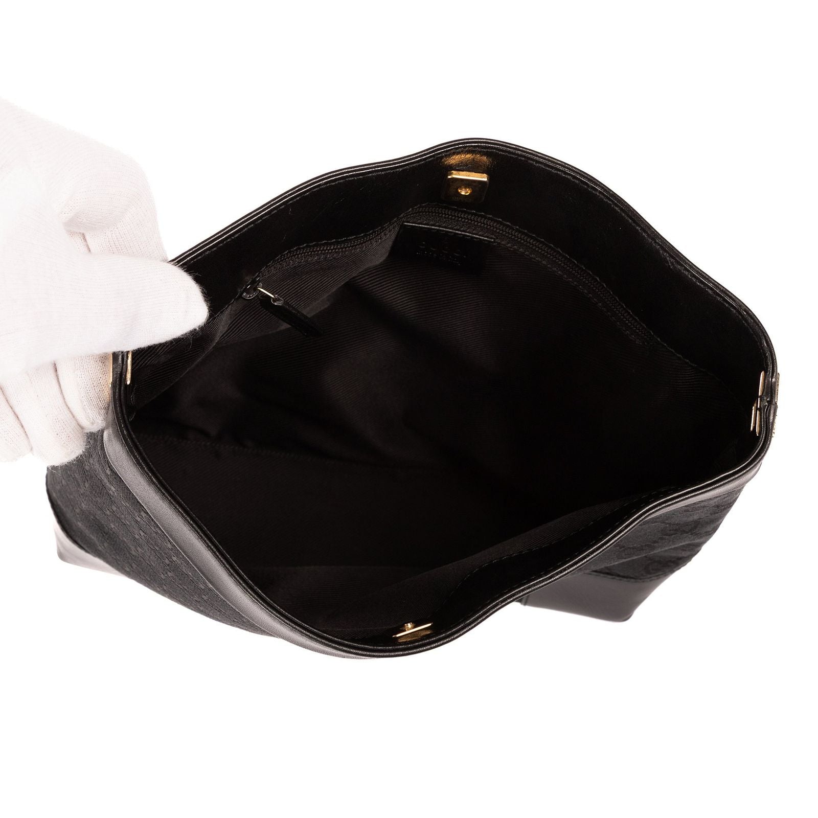 Gucci Shoulder Hobo Black GG Canvas
