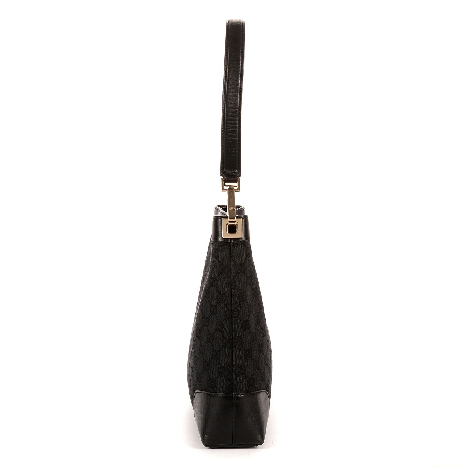 Gucci Shoulder Hobo Black GG Canvas