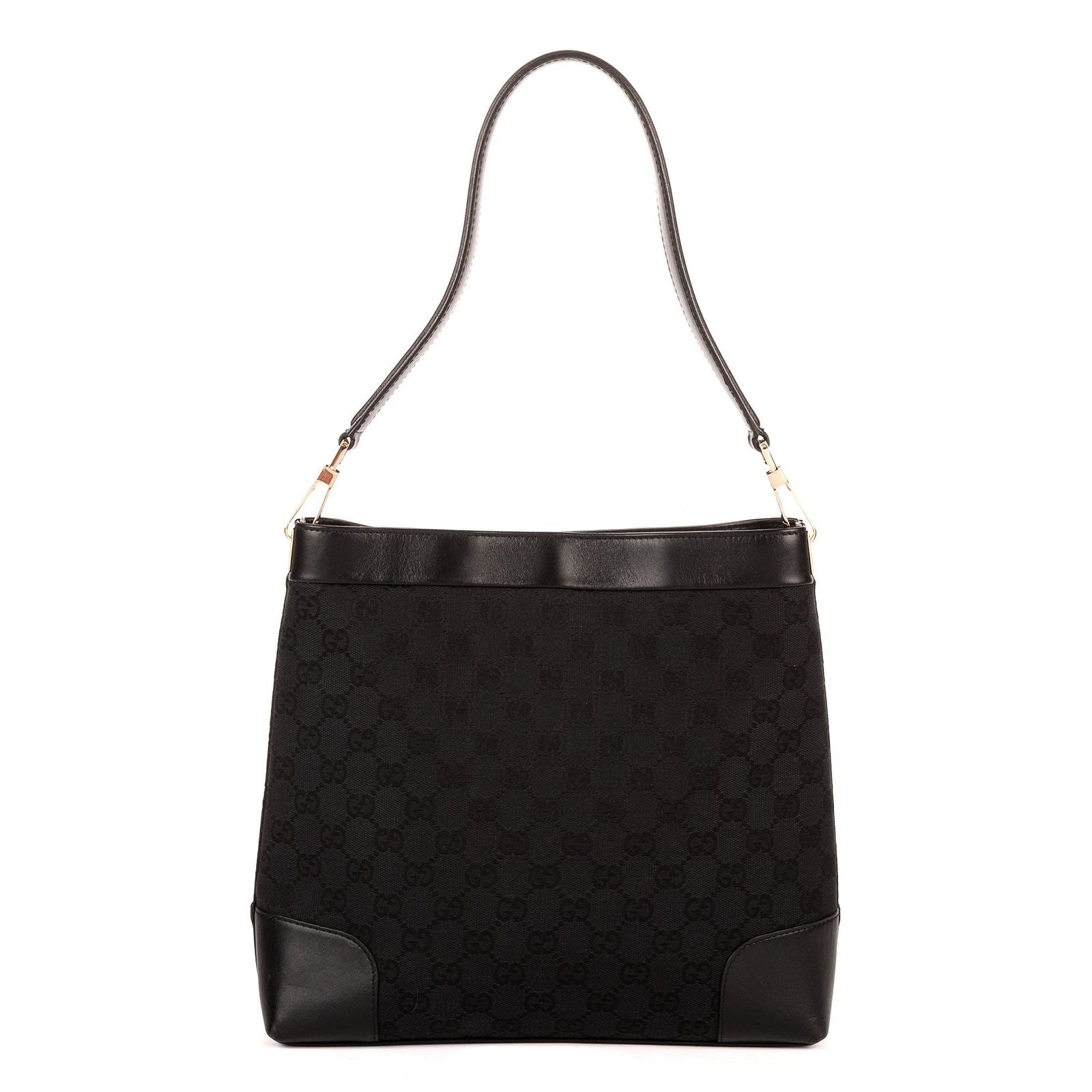 Gucci Shoulder Hobo Black GG Canvas