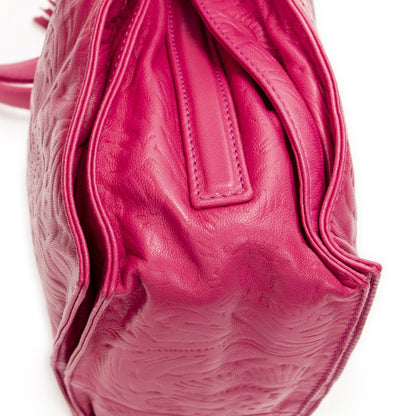 Loewe Small Tassel Flamenco Fuchsia Pink Embossed Leather