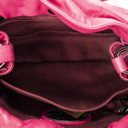 Loewe Small Tassel Flamenco Fuchsia Pink Embossed Leather