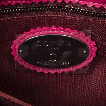 Loewe Small Tassel Flamenco Fuchsia Pink Embossed Leather