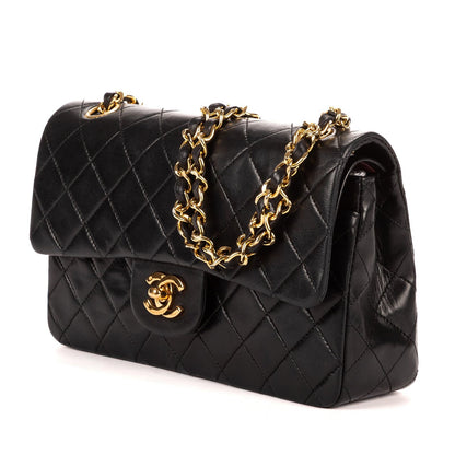 Chanel Quilted Double Flap Black Lambskin Leather