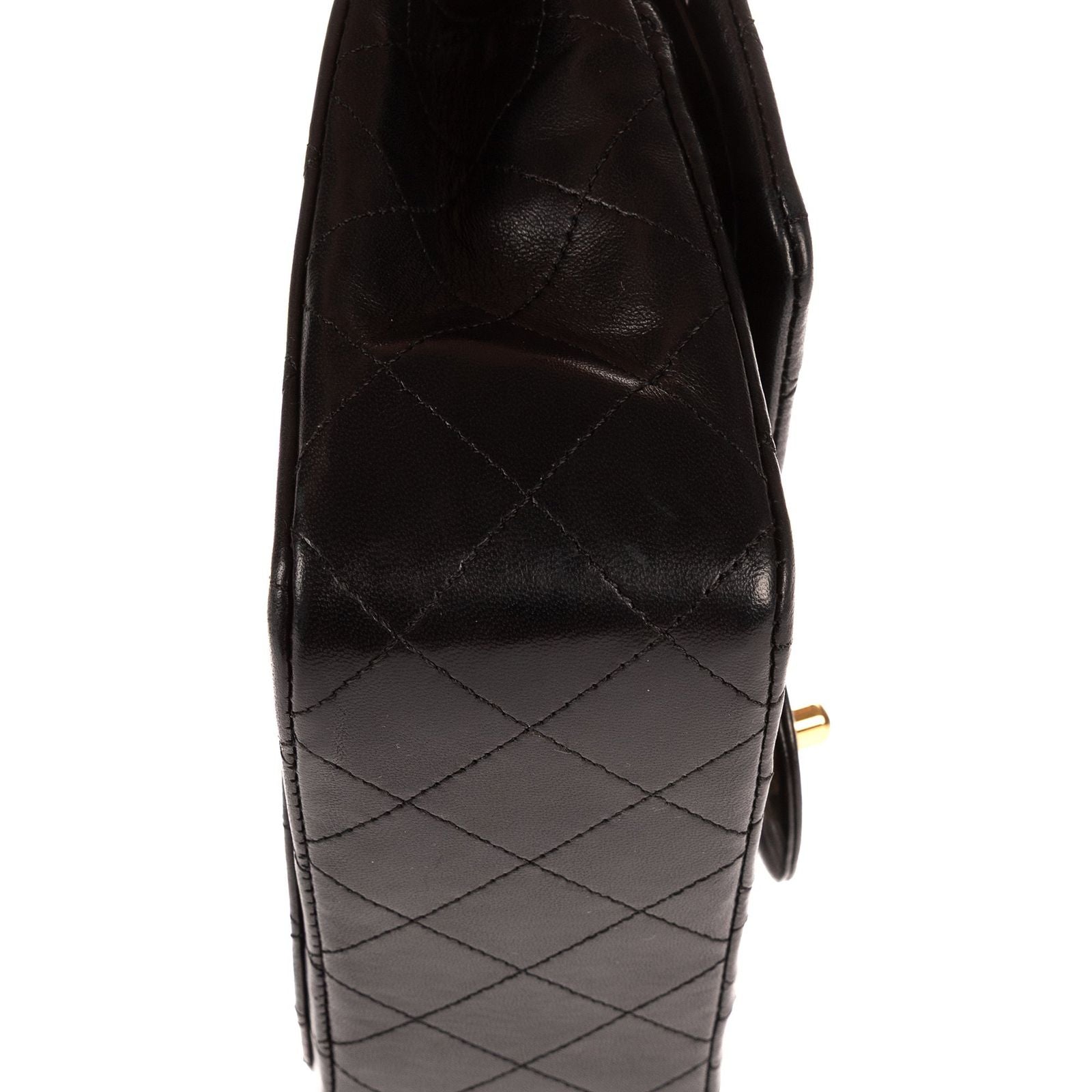 Chanel Quilted Double Flap Black Lambskin Leather