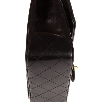 Chanel Quilted Double Flap Black Lambskin Leather