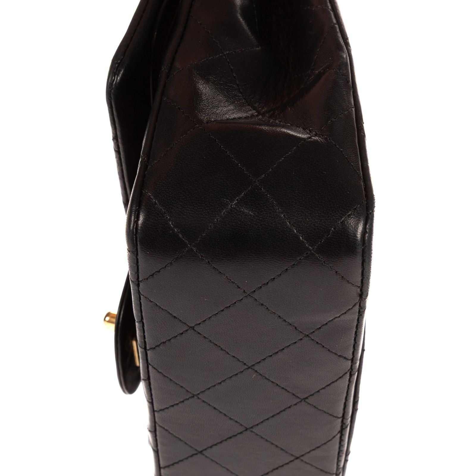 Chanel Quilted Double Flap Black Lambskin Leather