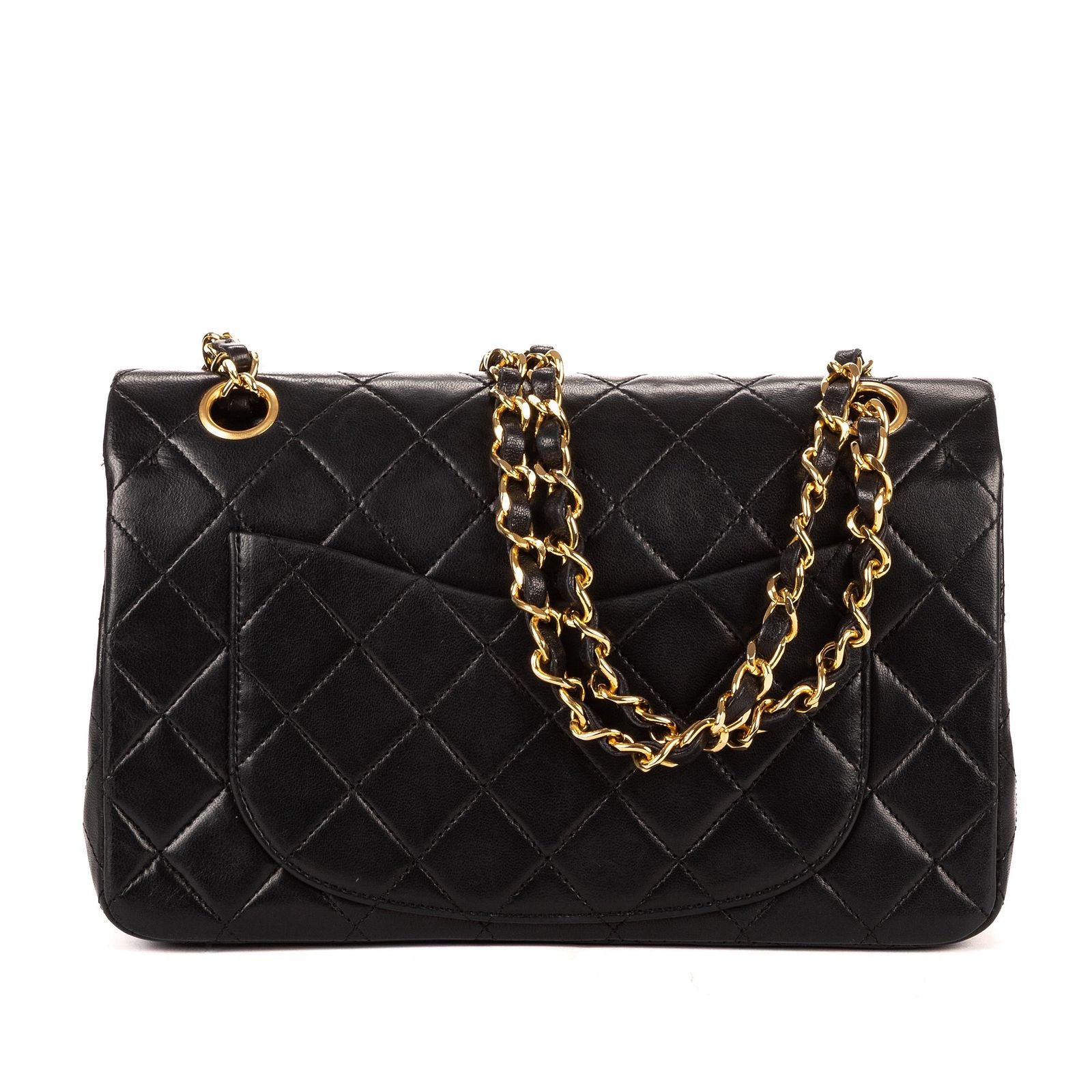 Chanel Quilted Double Flap Black Lambskin Leather
