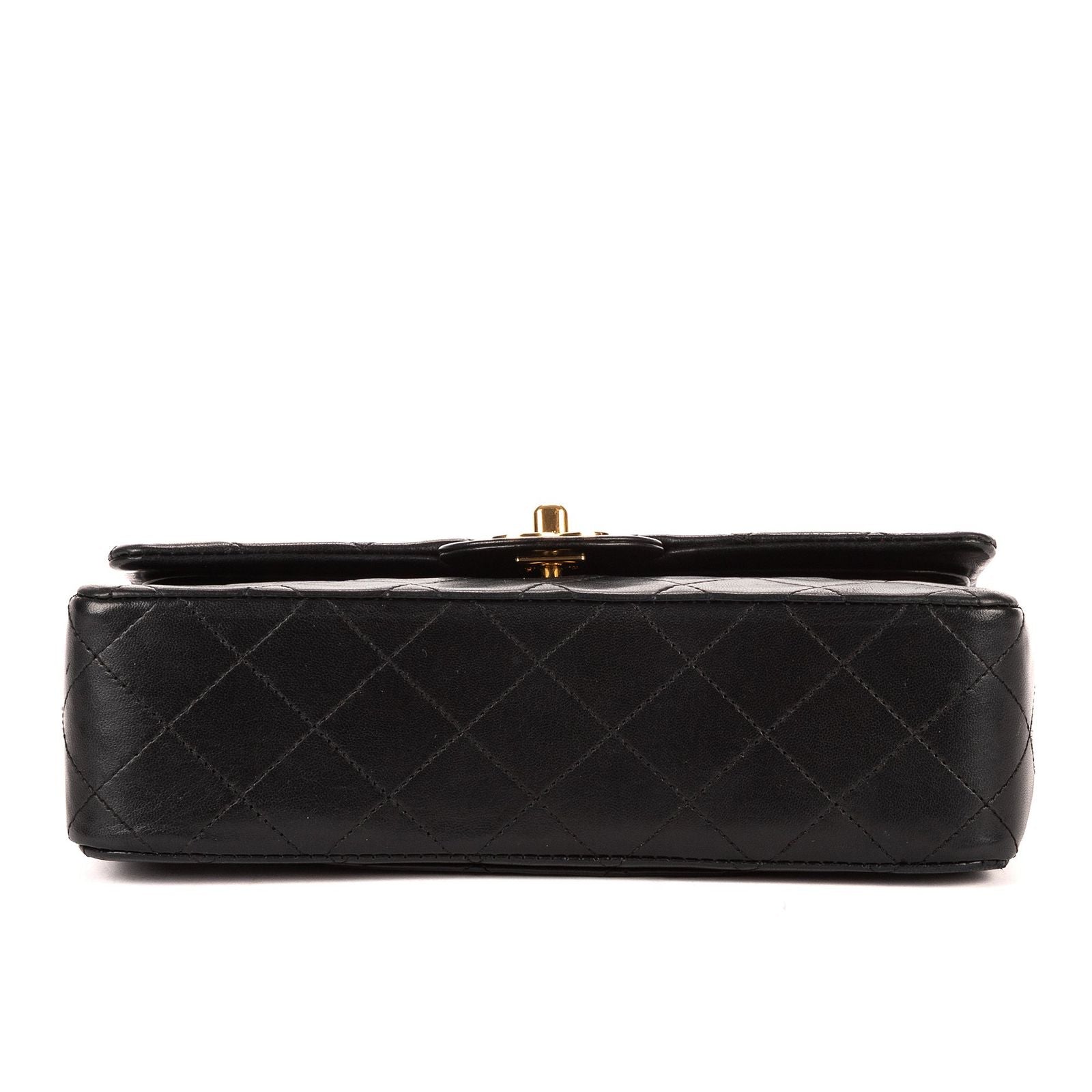 Chanel Quilted Double Flap Black Lambskin Leather