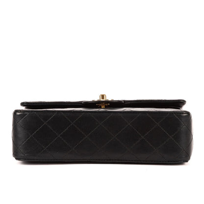 Chanel Quilted Double Flap Black Lambskin Leather