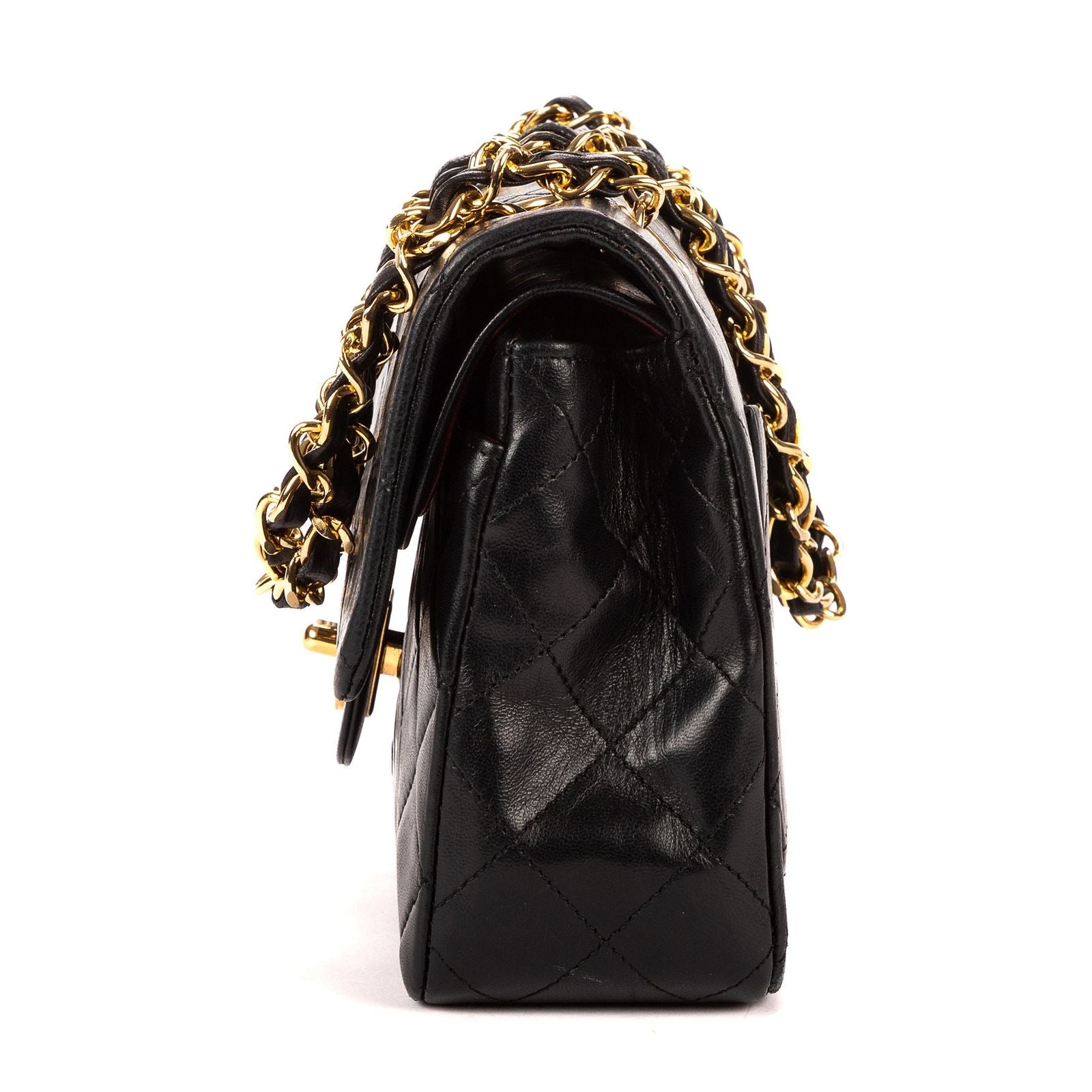 Chanel Quilted Double Flap Black Lambskin Leather