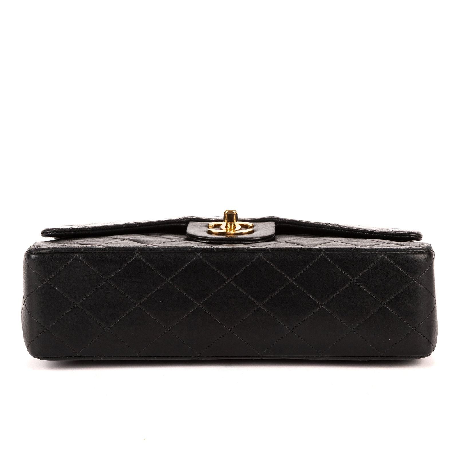 Chanel Quilted Double Flap Black Lambskin Leather