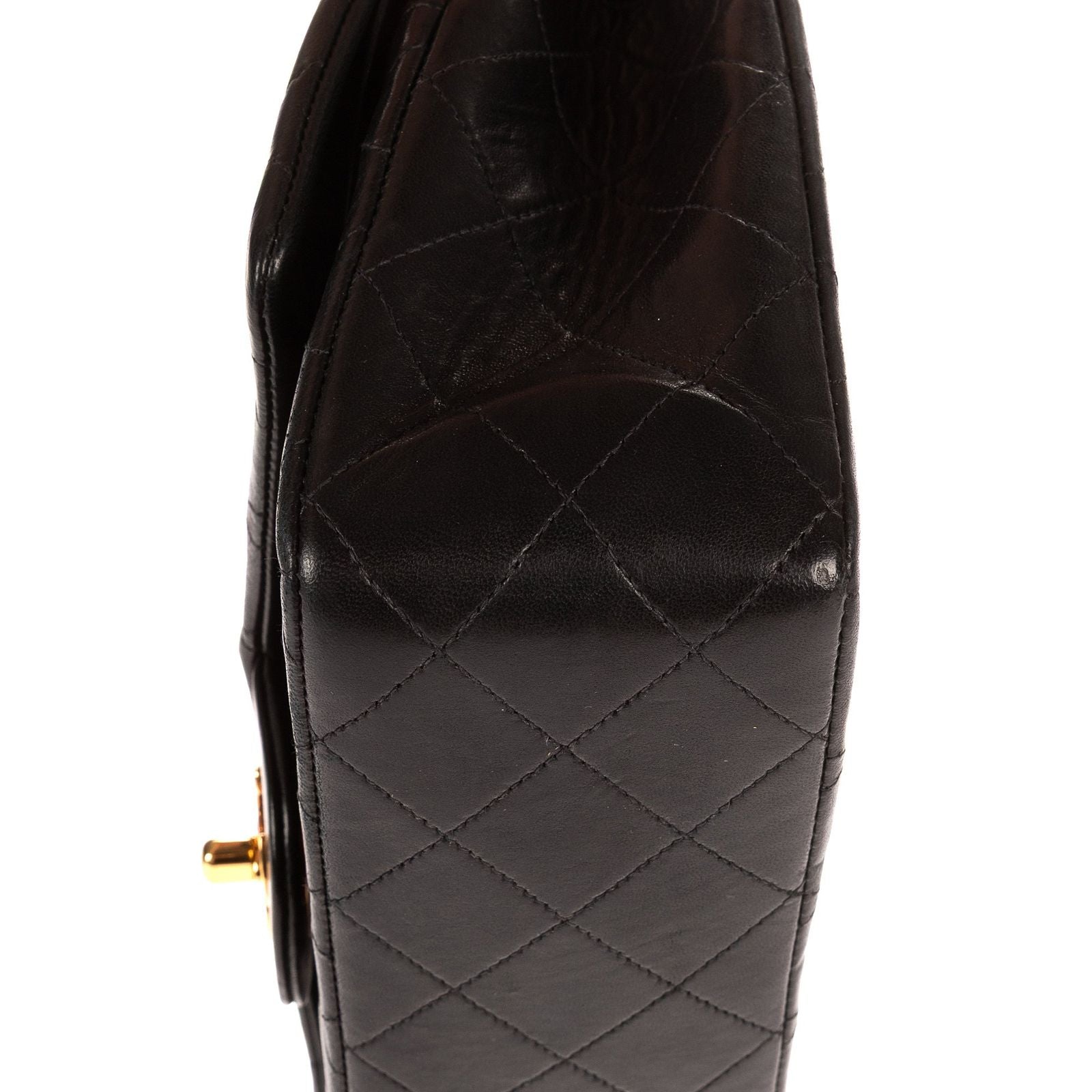 Chanel Quilted Double Flap Black Lambskin Leather