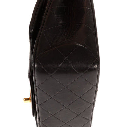Chanel Quilted Double Flap Black Lambskin Leather