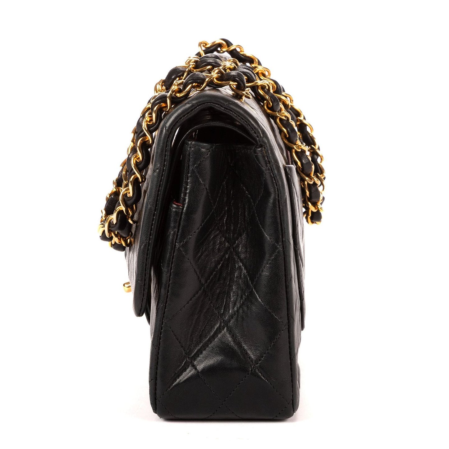 Chanel Quilted Double Flap Black Lambskin Leather