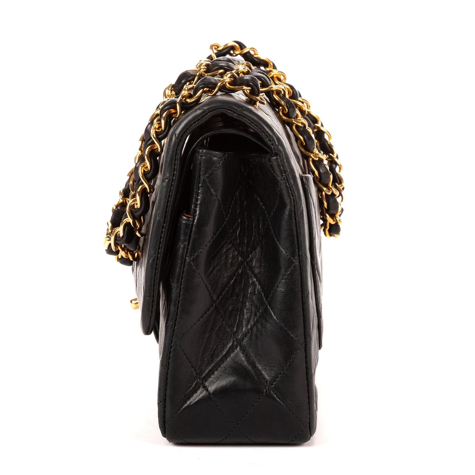 Chanel Quilted Double Flap Black Lambskin Leather
