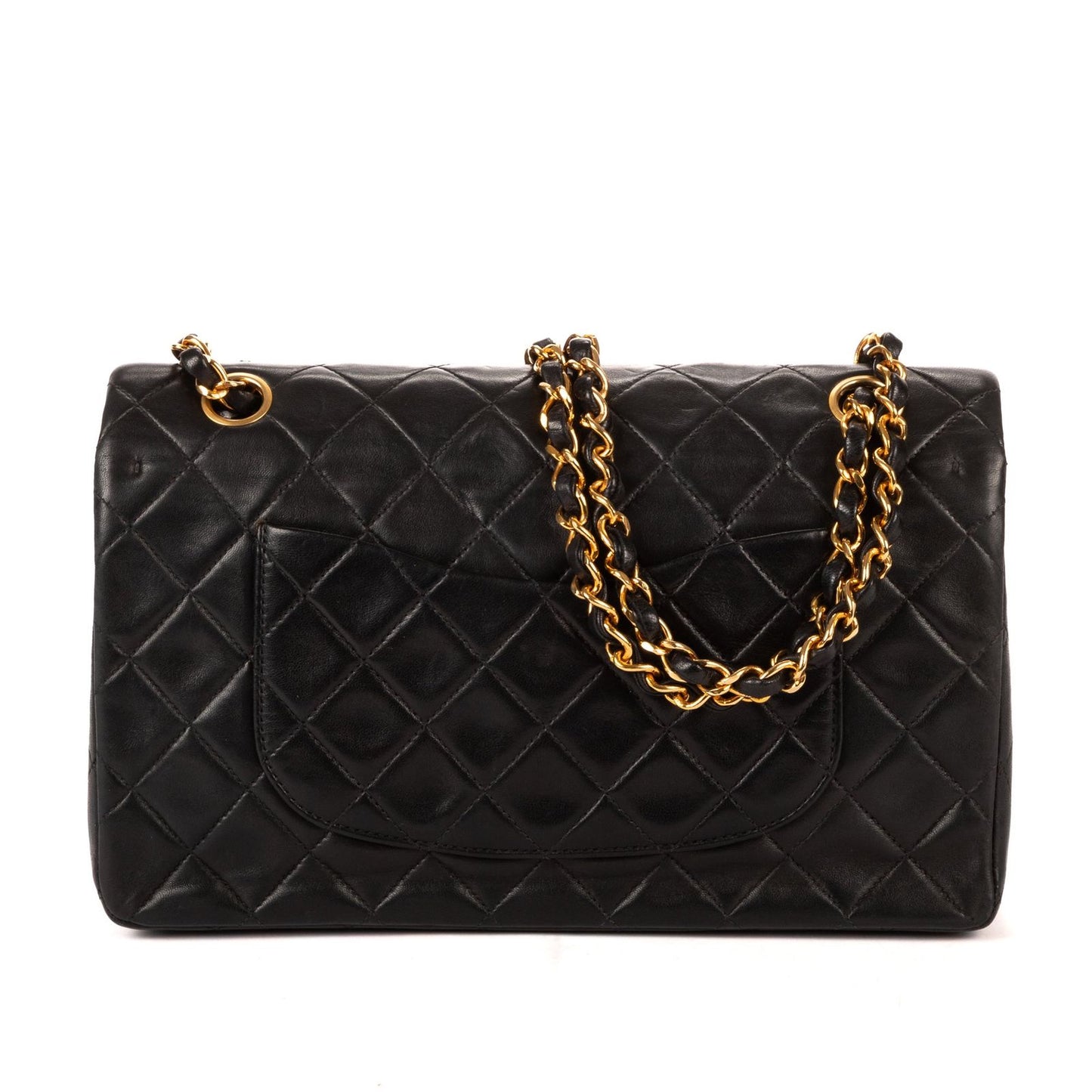 Chanel Quilted Double Flap Black Lambskin Leather